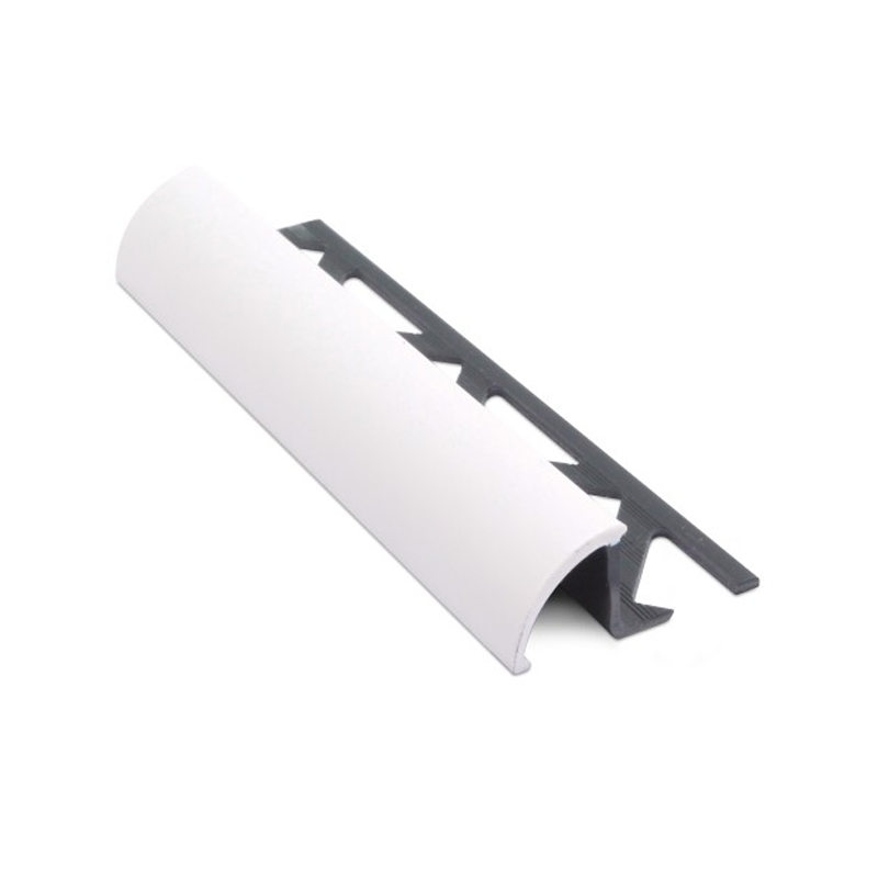 Genesis Plastic Round Edge Eco Plastic Tile Trim White 2.5m ECT